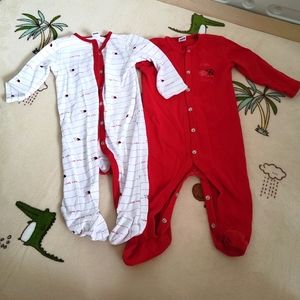 6-9M Girls footed sleepers